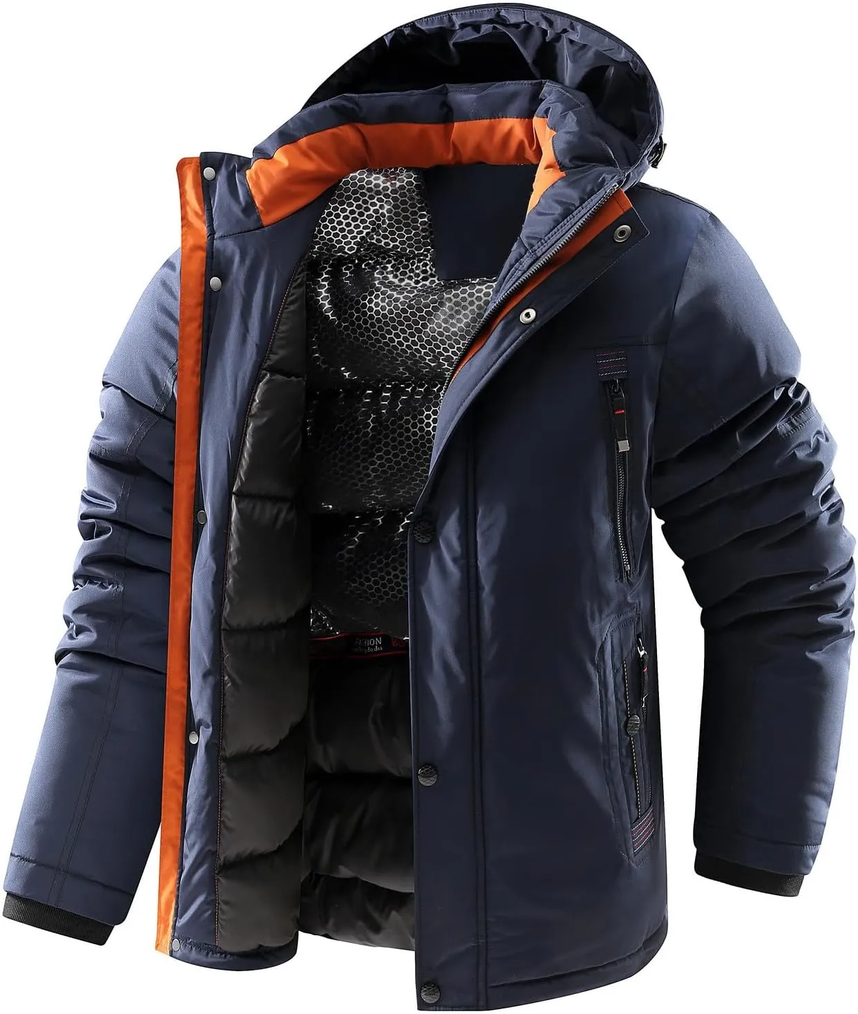 Men Hooded Casual Down Jackets Winter Coats Outdoors Waterproof Coats Windproof Jackets Slim Coats Thickening Outwear