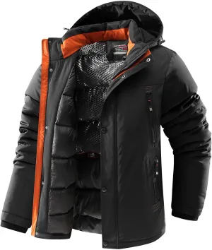 Men Hooded Casual Down Jackets Winter Coats Outdoors Waterproof Coats Windproof Jackets Slim Coats Thickening Outwear
