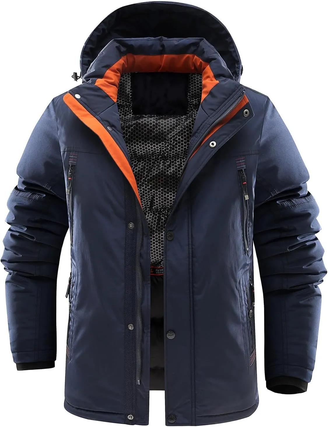 Men Hooded Casual Down Jackets Winter Coats Outdoors Waterproof Coats Windproof Jackets Slim Coats Thickening Outwear