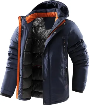 Men Hooded Casual Down Jackets Winter Coats Outdoors Waterproof Coats Windproof Jackets Slim Coats Thickening Outwear