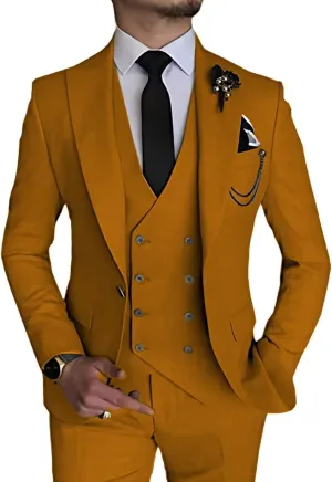 Men's 3 Piece Suit Slim Fit Suits Blazer Vest Pants Business Wedding Prom Suits