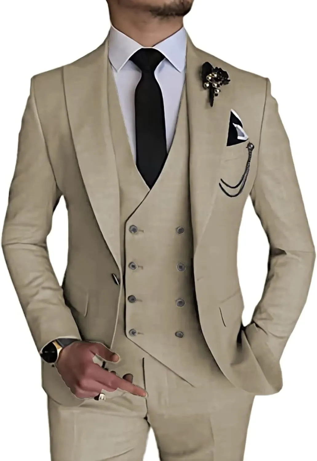 Men's 3 Piece Suit Slim Fit Suits Blazer Vest Pants Business Wedding Prom Suits