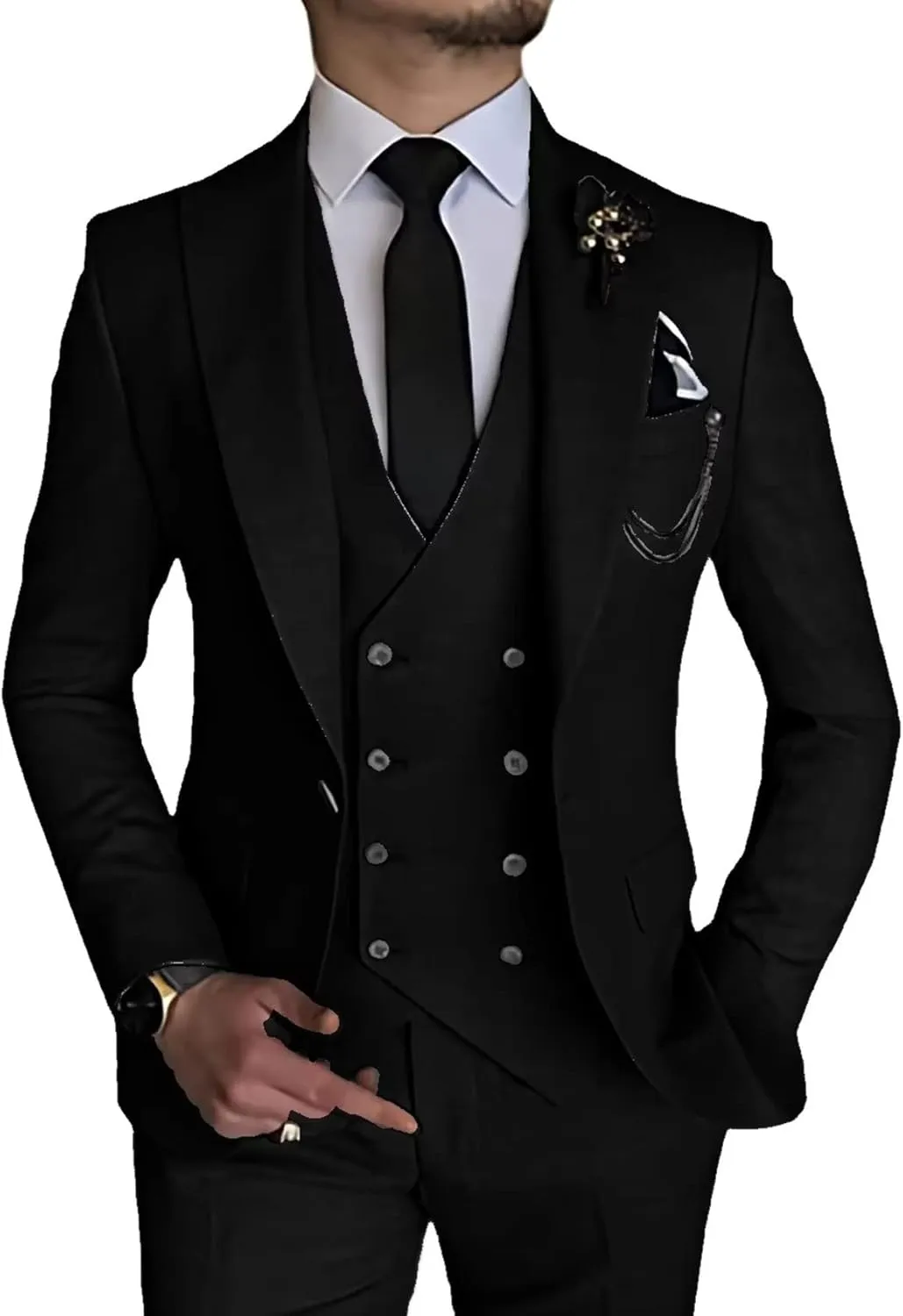 Men's 3 Piece Suit Slim Fit Suits Blazer Vest Pants Business Wedding Prom Suits