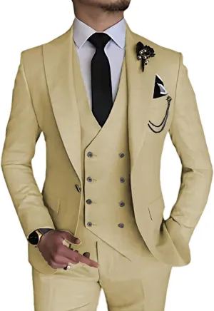 Men's 3 Piece Suit Slim Fit Suits Blazer Vest Pants Business Wedding Prom Suits