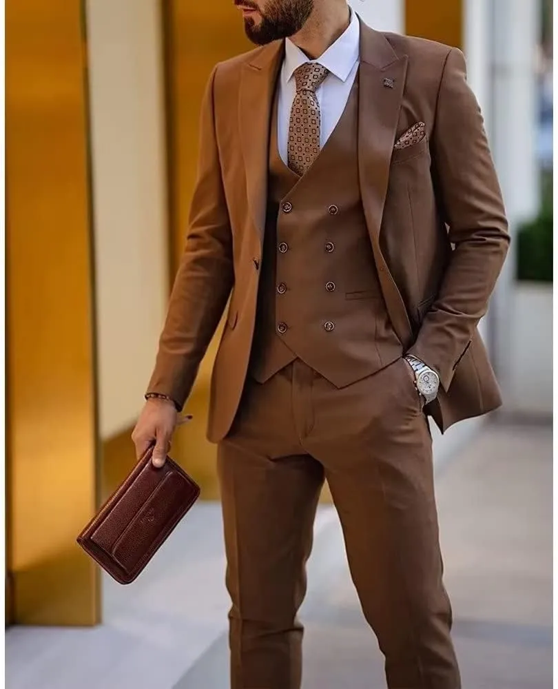 Men's 3 Piece Suit Slim Fit Suits Blazer Vest Pants Business Wedding Prom Suits