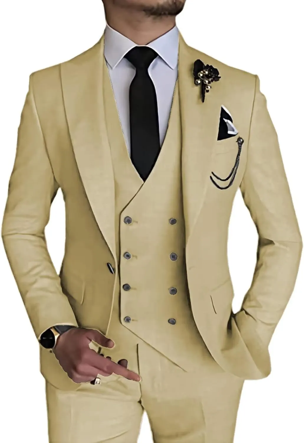 Men's 3 Piece Suit Slim Fit Suits Blazer Vest Pants Business Wedding Prom Suits