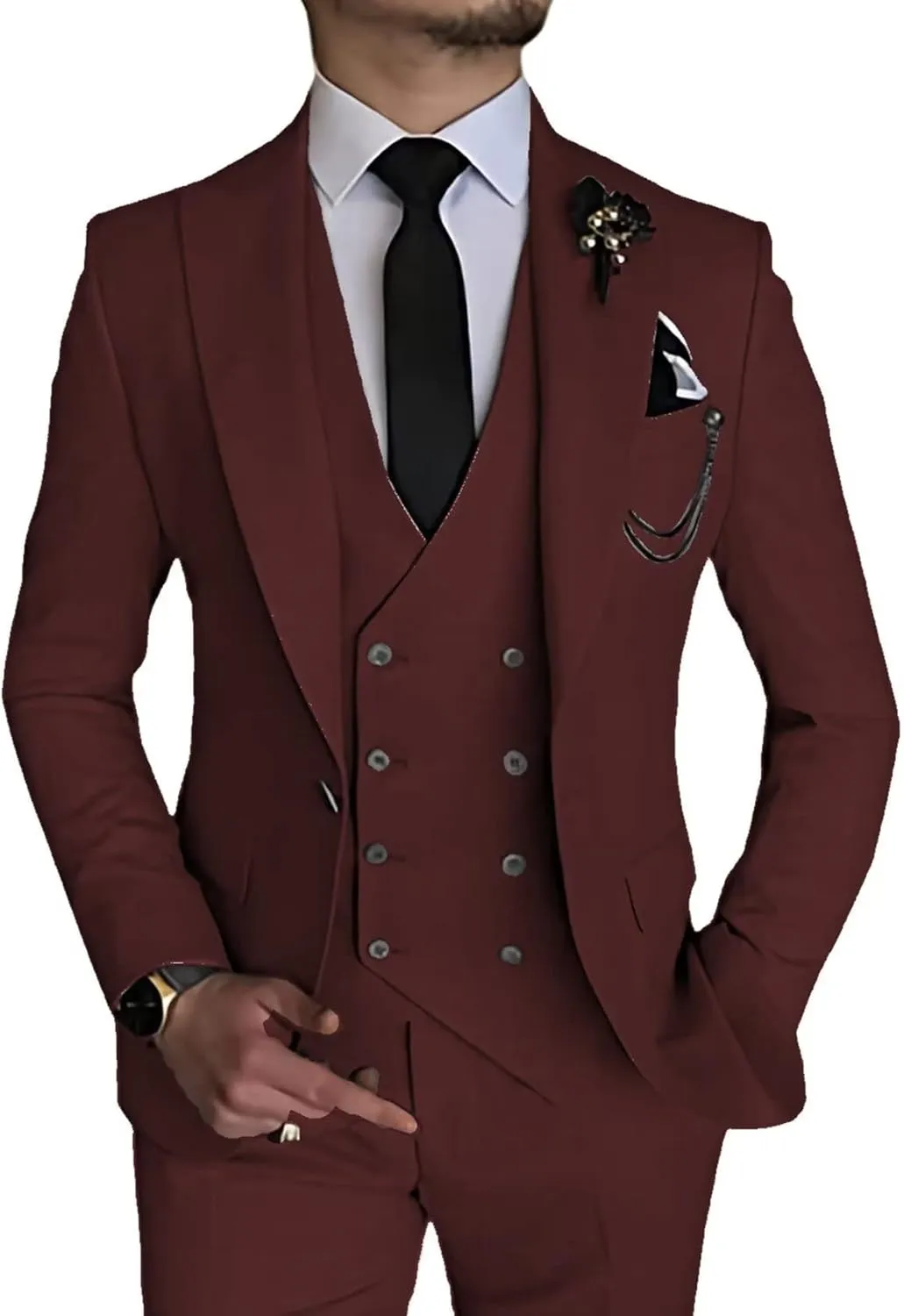 Men's 3 Piece Suit Slim Fit Suits Blazer Vest Pants Business Wedding Prom Suits