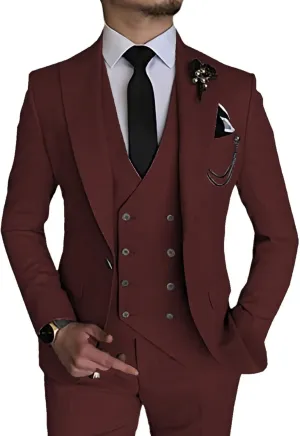 Men's 3 Piece Suit Slim Fit Suits Blazer Vest Pants Business Wedding Prom Suits