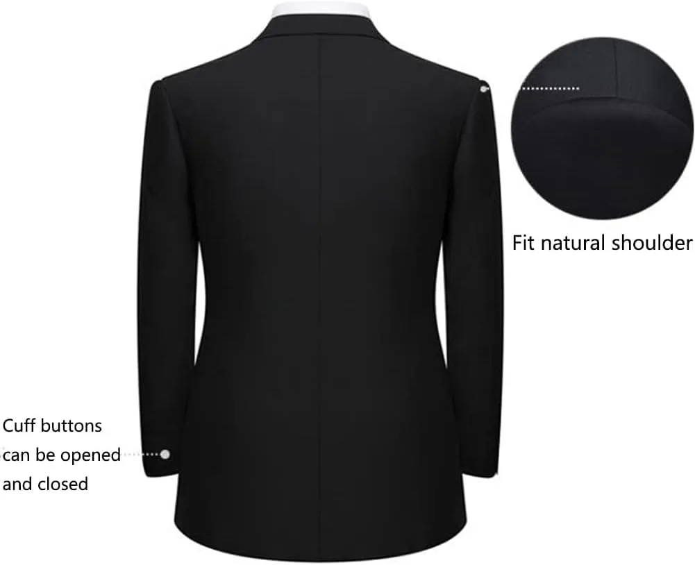 Men's 3 Piece Suit Slim Fit Suits One Button Blazer Vest Pants Formal Business Wedding Prom Suits