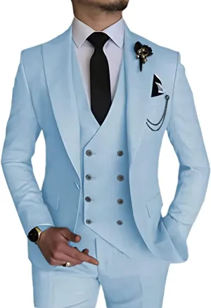 Men's 3 Piece Suit Slim Fit Suits One Button Blazer Vest Pants Formal Business Wedding Prom Suits