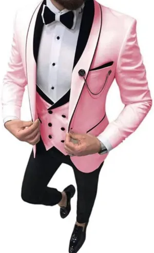 Men's 3 Piece Suits Wedding Suits Slim Fit Groomsmen Tuxedos Prom Blazer Vest Trousers Set