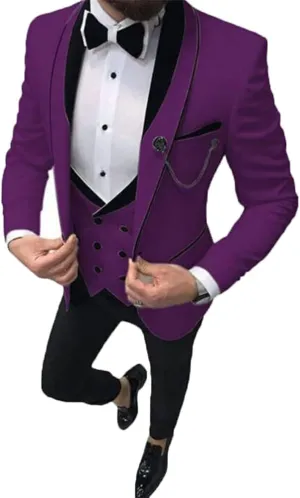 Men's 3 Piece Suits Wedding Suits Slim Fit Groomsmen Tuxedos Prom Blazer Vest Trousers Set