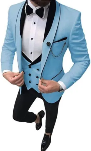 Men's 3 Piece Suits Wedding Suits Slim Fit Groomsmen Tuxedos Prom Blazer Vest Trousers Set