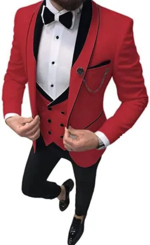 Men's 3 Piece Suits Wedding Suits Slim Fit Groomsmen Tuxedos Prom Blazer Vest Trousers Set