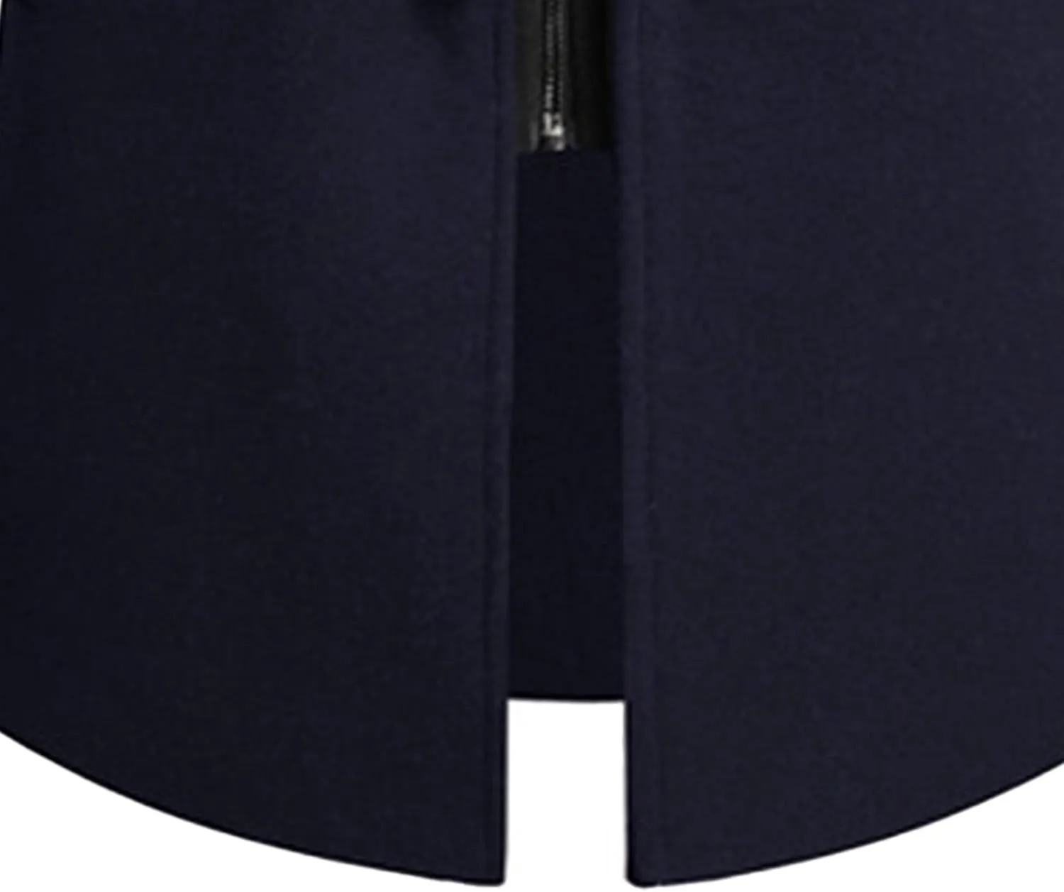 Men's Bussiness Overcoat with Removable Hood Winter Wool Blend Jacket Detachable Hooded Trench