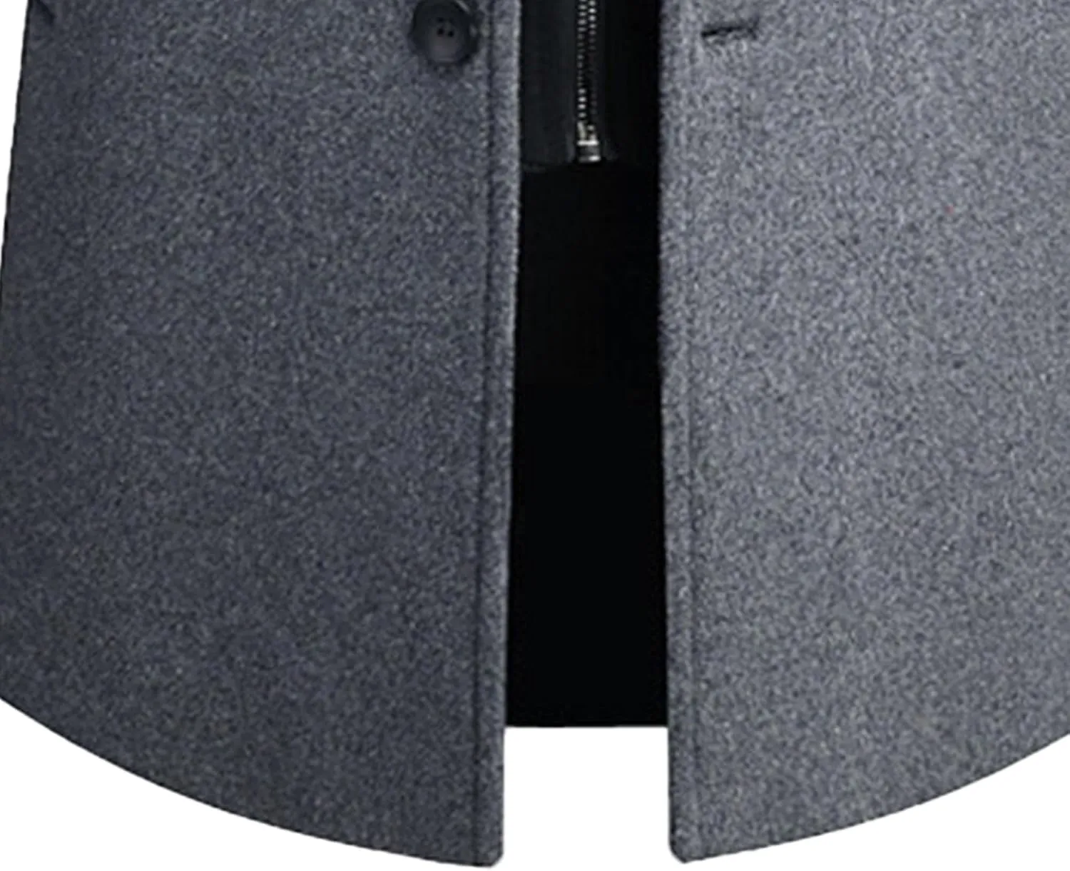 Men's Bussiness Overcoat with Removable Hood Winter Wool Blend Jacket Detachable Hooded Trench
