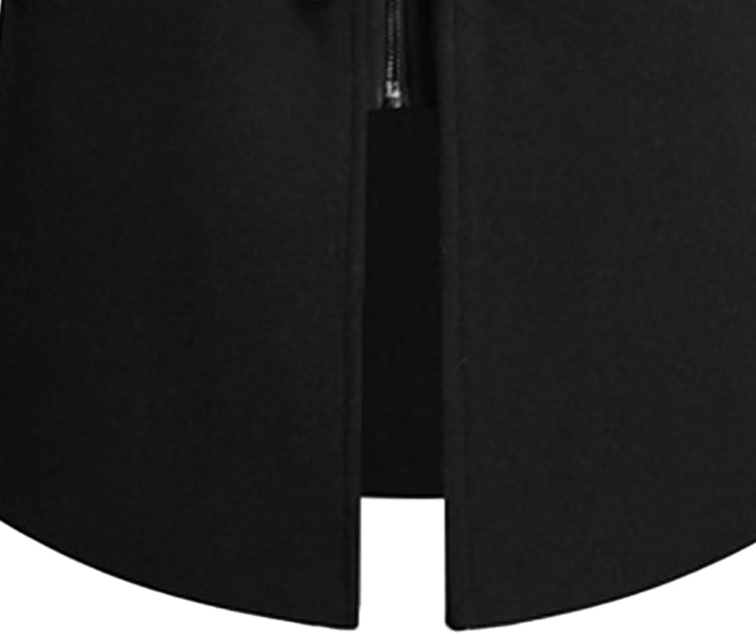 Men's Bussiness Overcoat with Removable Hood Winter Wool Blend Jacket Detachable Hooded Trench