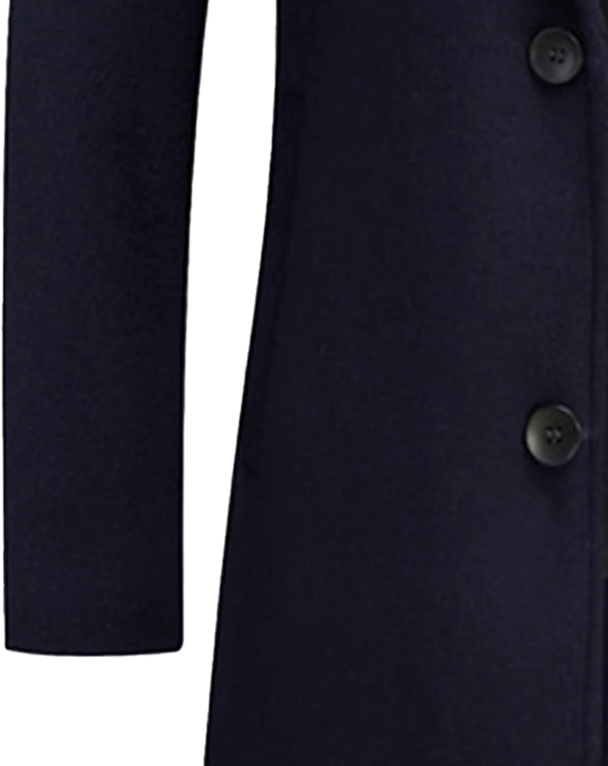 Men's Bussiness Overcoat with Removable Hood Winter Wool Blend Jacket Detachable Hooded Trench
