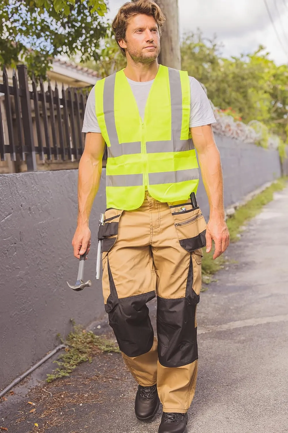 Mens Cargo Combat Pants Durable Work Pants with Tool Pockets Tactical Field Construction Work Safety Pants