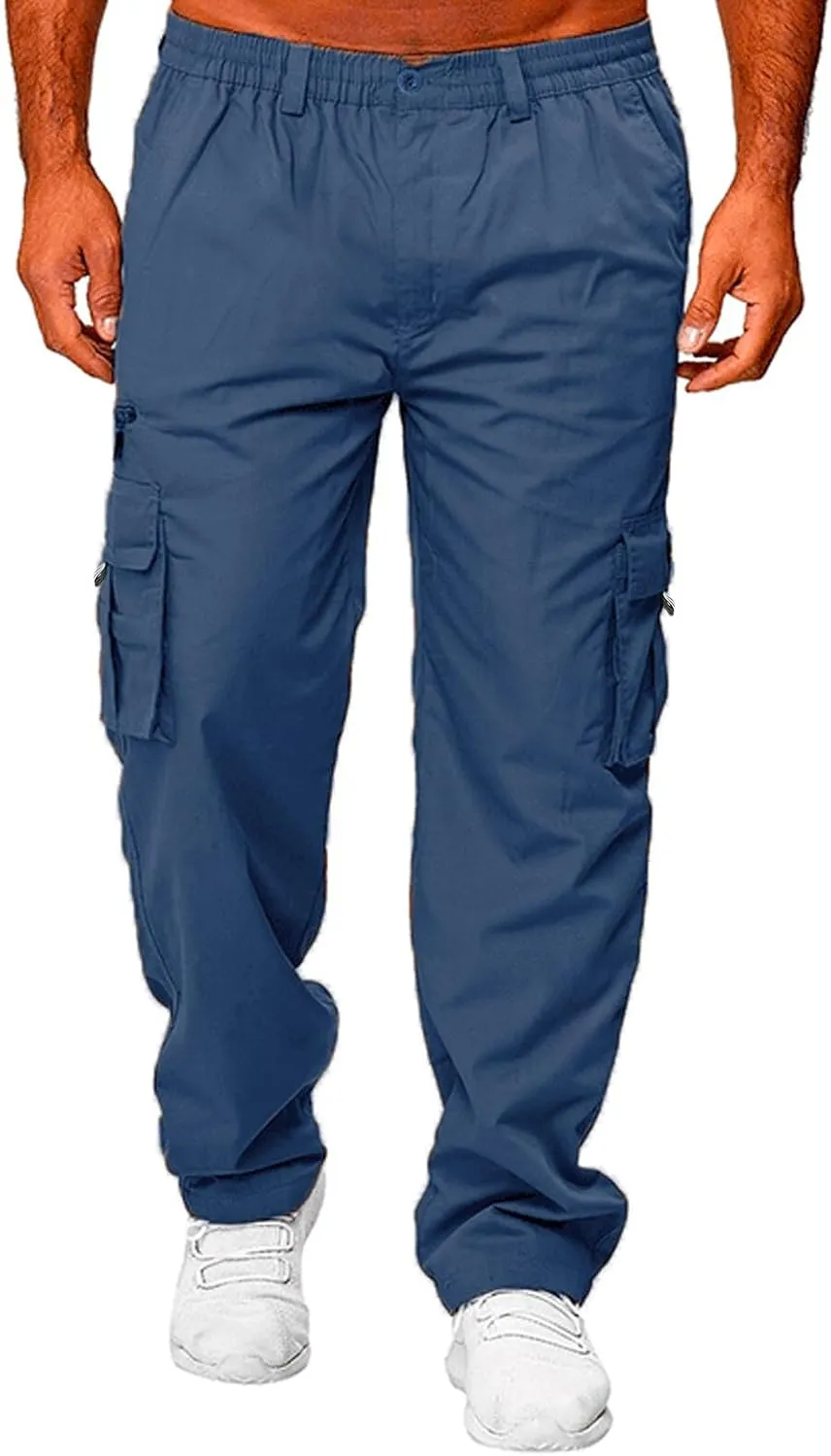 Mens Cargo Pants Print Cargo Pants Drawstring Stretch Elastic Waist Tapered Trousers Cotton Drawstring Chino Cargo Trousers