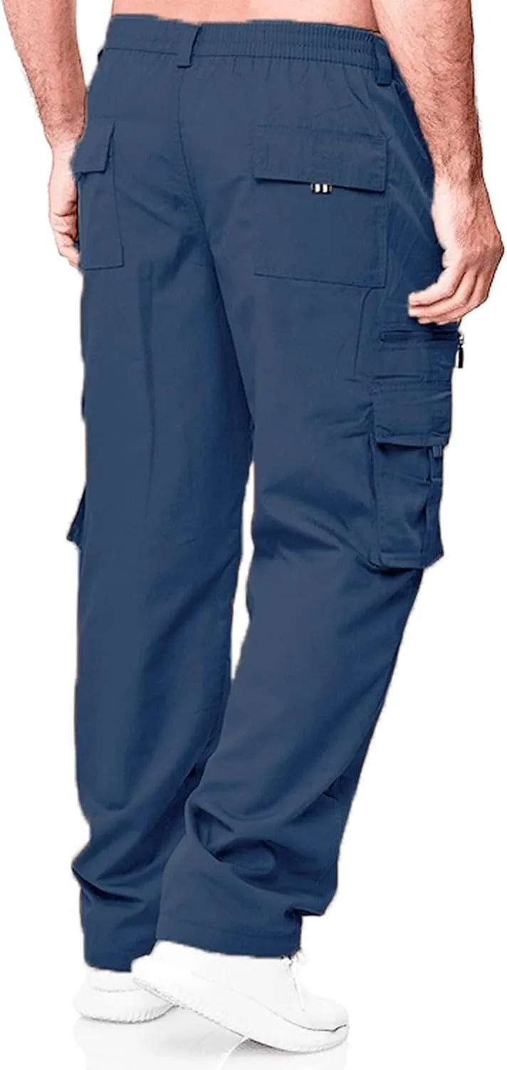 Mens Cargo Pants Print Cargo Pants Drawstring Stretch Elastic Waist Tapered Trousers Cotton Drawstring Chino Cargo Trousers