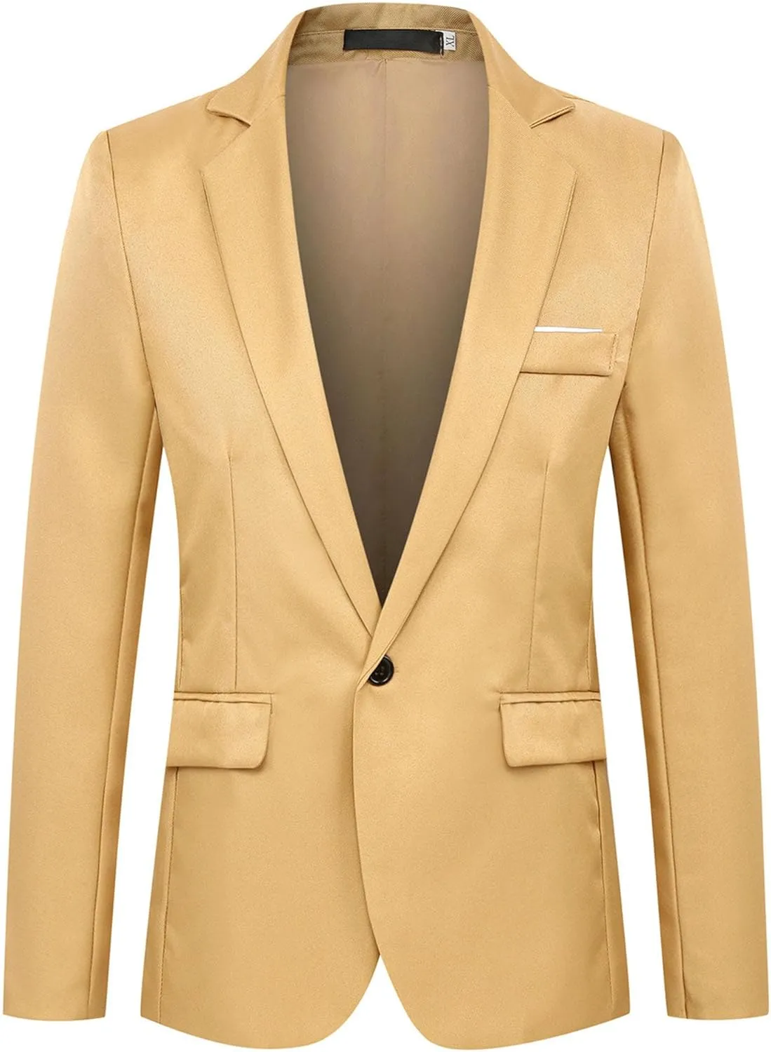 Men's Casual Blazer Jacket Fashion Slim Fit Business Sports Coat One Button Notched Lapel Business Suit Jacket