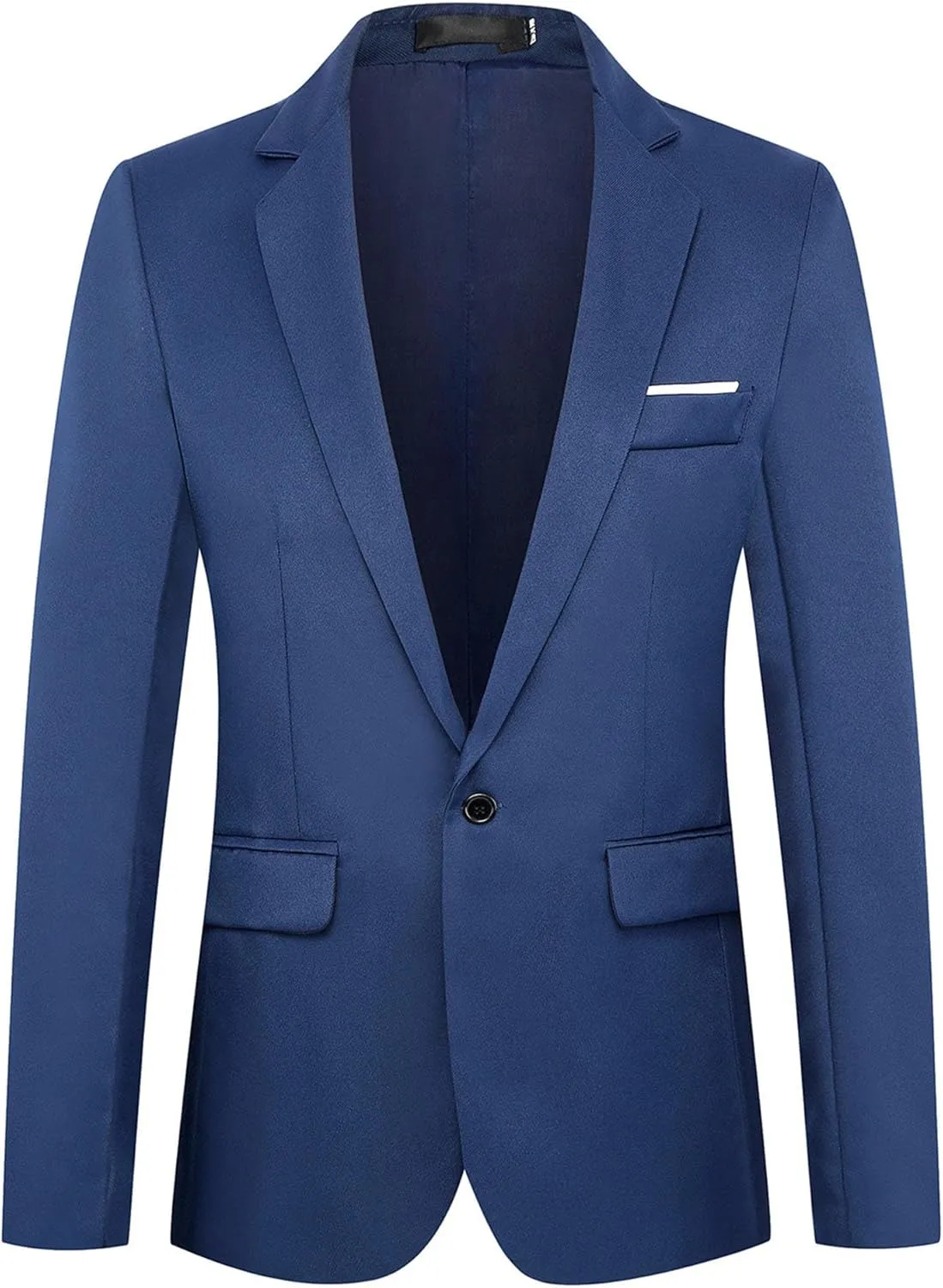 Men's Casual Blazer Jacket Fashion Slim Fit Business Sports Coat One Button Notched Lapel Business Suit Jacket