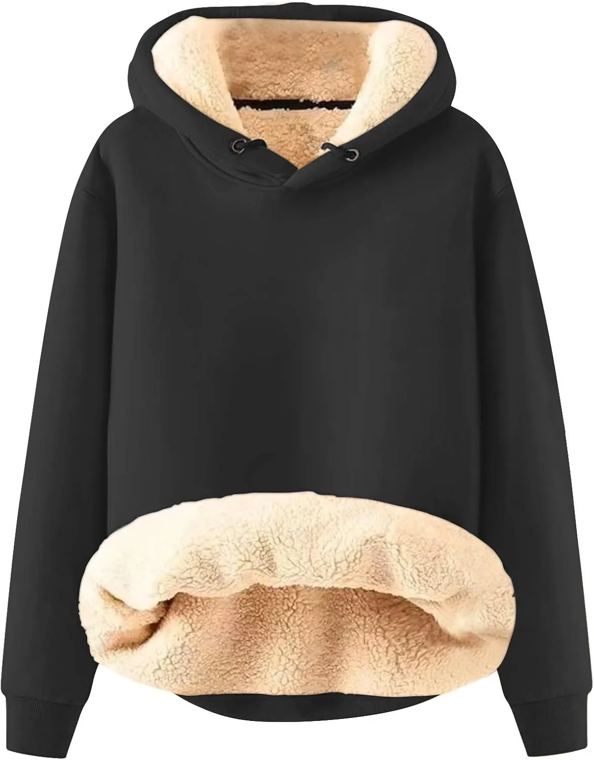 Men's Casual Fleece Sherpa Lined Hoodie Winter Warm Pullover Hooded Sweatshirt