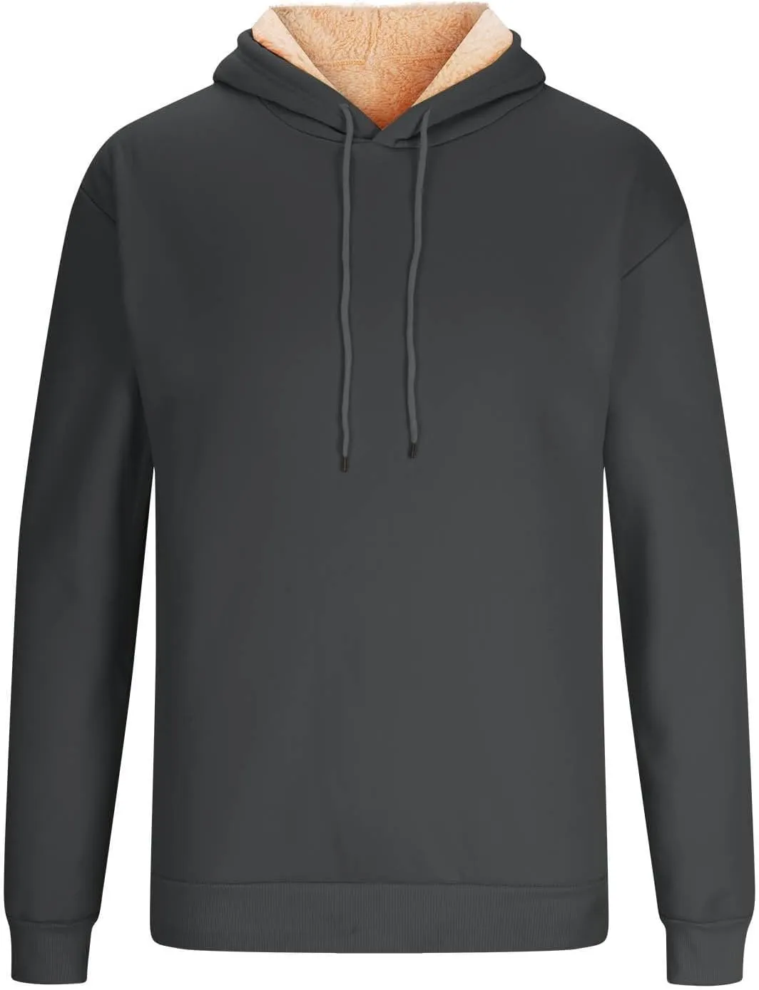 Men's Casual Fleece Sherpa Lined Hoodie Winter Warm Pullover Hooded Sweatshirt