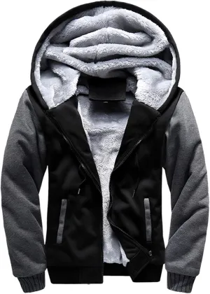 Mens Coats Winter Workout Fleece Hoodie Full Zip Wool Warm Thicks Warm Windbreaker Jackets Oversized Heavy Hoodie