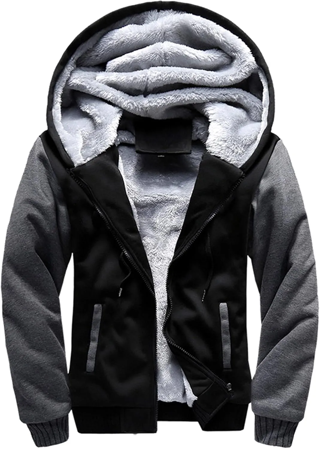 Mens Coats Winter Workout Fleece Hoodie Full Zip Wool Warm Thicks Warm Windbreaker Jackets Oversized Heavy Hoodie