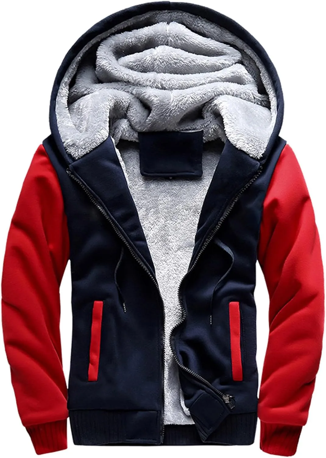 Mens Coats Winter Workout Fleece Hoodie Full Zip Wool Warm Thicks Warm Windbreaker Jackets Oversized Heavy Hoodie