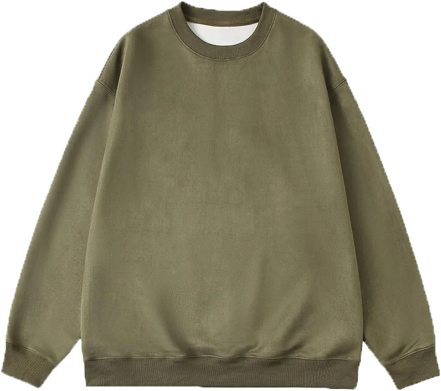 Men's Crewneck Sweatshirts Loose Fit Fleece Pullover Tops Casual Basic Plain Sweatshirt Winter Fall Long Sleeve Shirt