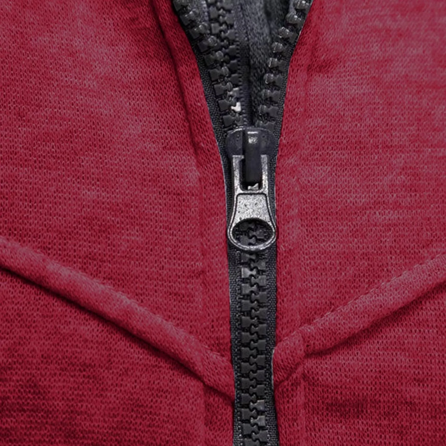 Men's Double Zipper Stand Collar Jacket Drawstring Long Sleeve Hooded Sweatshirt Fashion Casual Jacket with Pockets