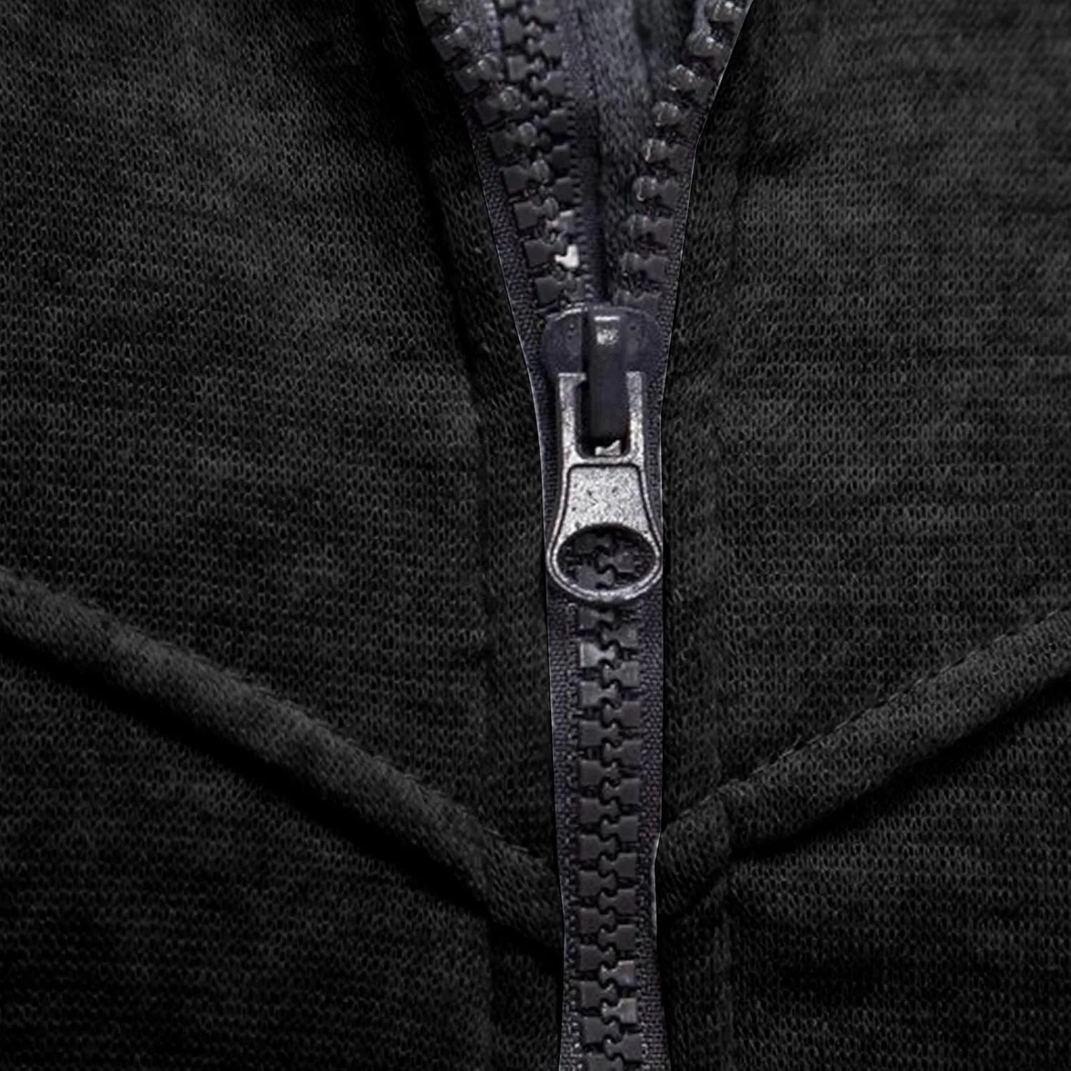 Men's Double Zipper Stand Collar Jacket Drawstring Long Sleeve Hooded Sweatshirt Fashion Casual Jacket with Pockets