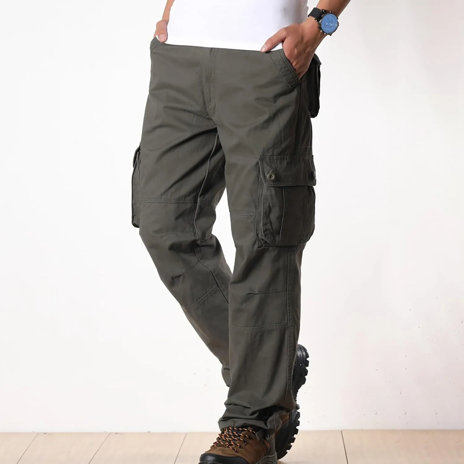 Men's Joggers Pants Lightweight Cargo Pants for Mens Fleece Cargo Pants Lined Track Pants Men Man Sports Sweat