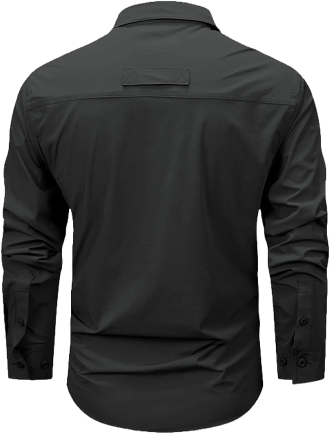 Mens Military Shirts Lightweight Tactical Work Shirt Cotton Button Cargo Shirt Loose Fit Outdoor Hiking Fishing Shirt