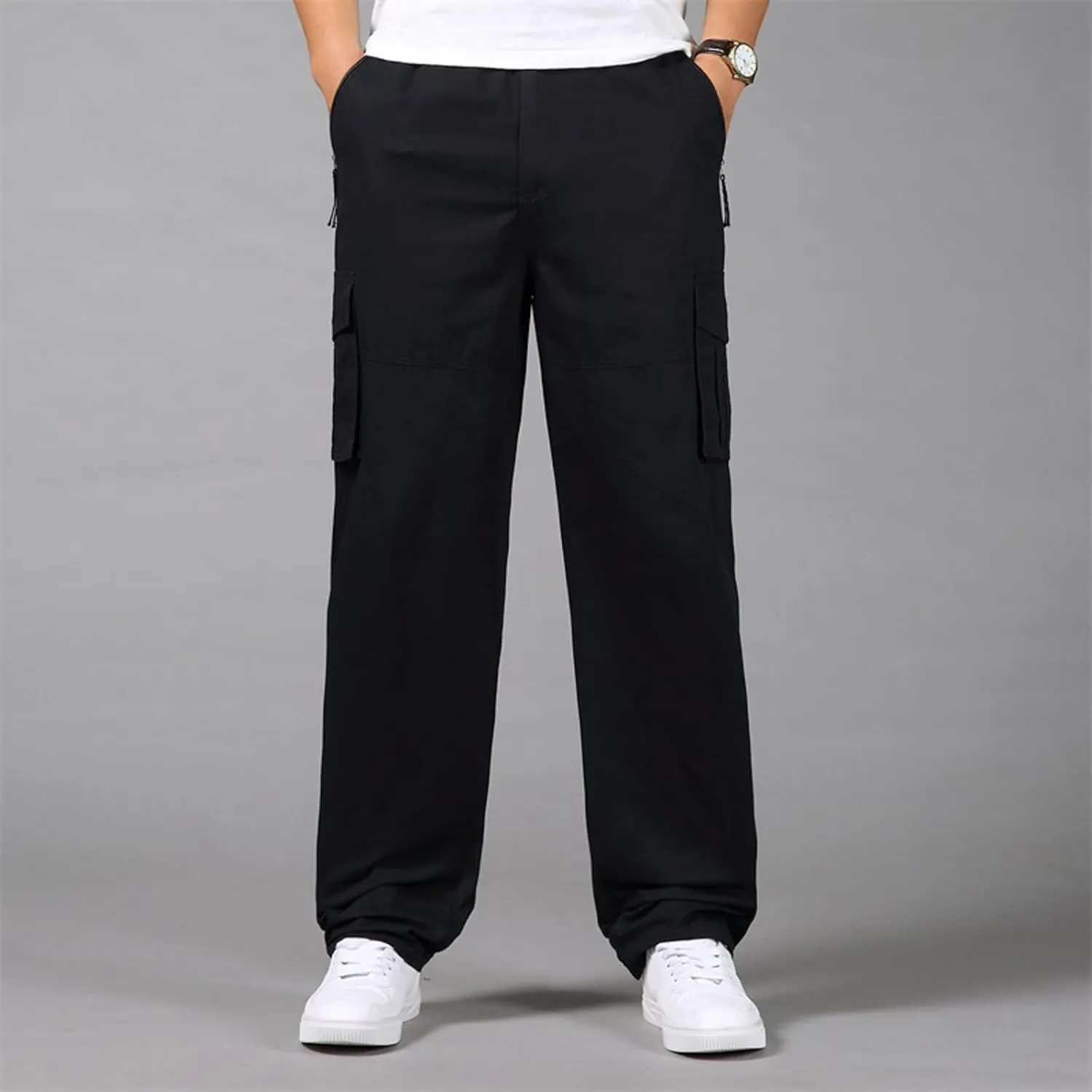 Mens Multi Pockets Cargo Pants Hiking Combat Work Outdoor Trousers Ripstop Wild Cargo Pants with Pockets