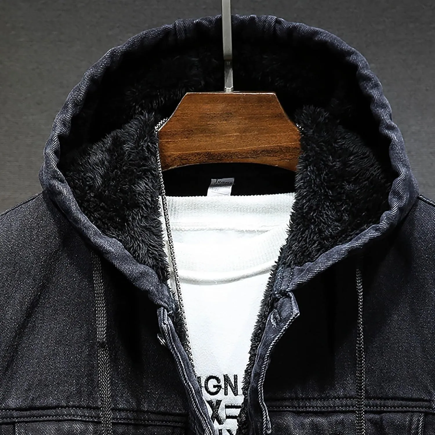 Men's Sherpa Fleece Lined Denim Jacket Warm Winter Trucker Jacket Cowboy Jean Jacket Winter Warm Hoodies