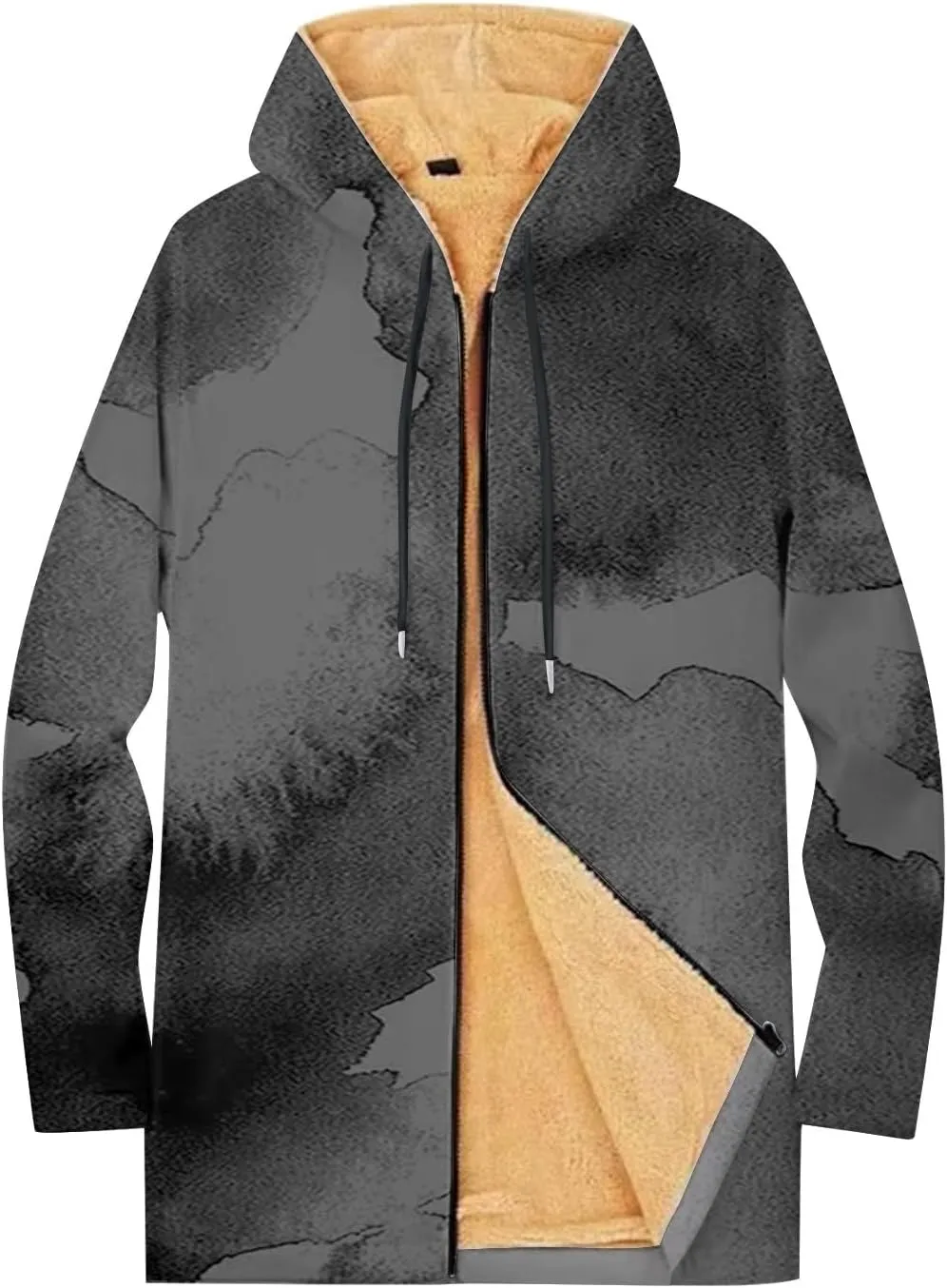 Mens Sherpa Hoodie Full-Zip Casual Thick Sweatshirt Fleece Warm Winter Hooded