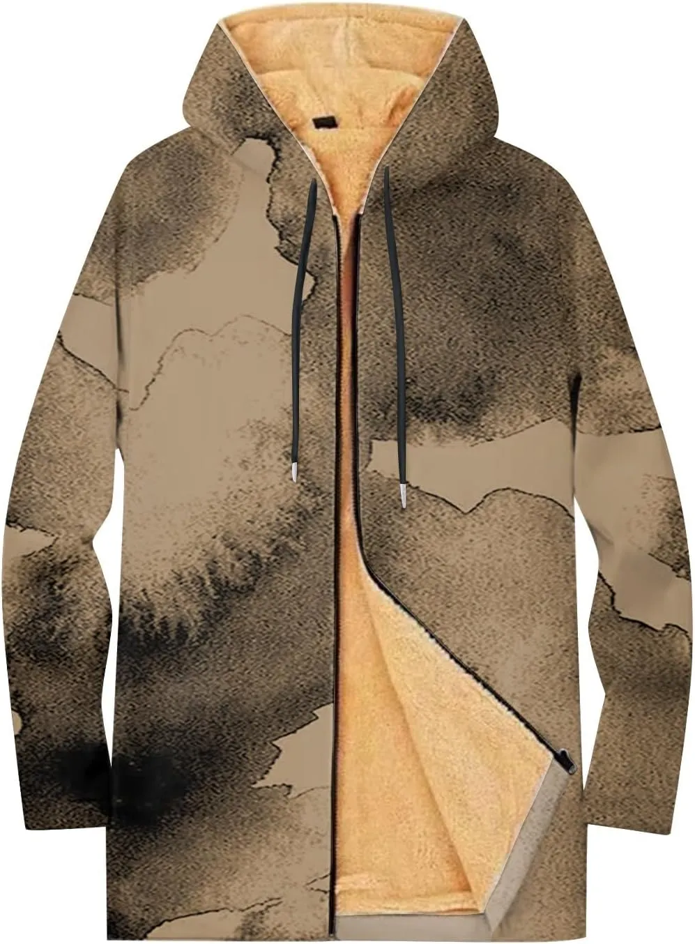 Mens Sherpa Hoodie Full-Zip Casual Thick Sweatshirt Fleece Warm Winter Hooded