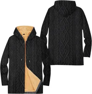 Mens Sherpa Hoodie Full-Zip Heavyweight Casual Hooded Warm Thick Thermal Hoodies