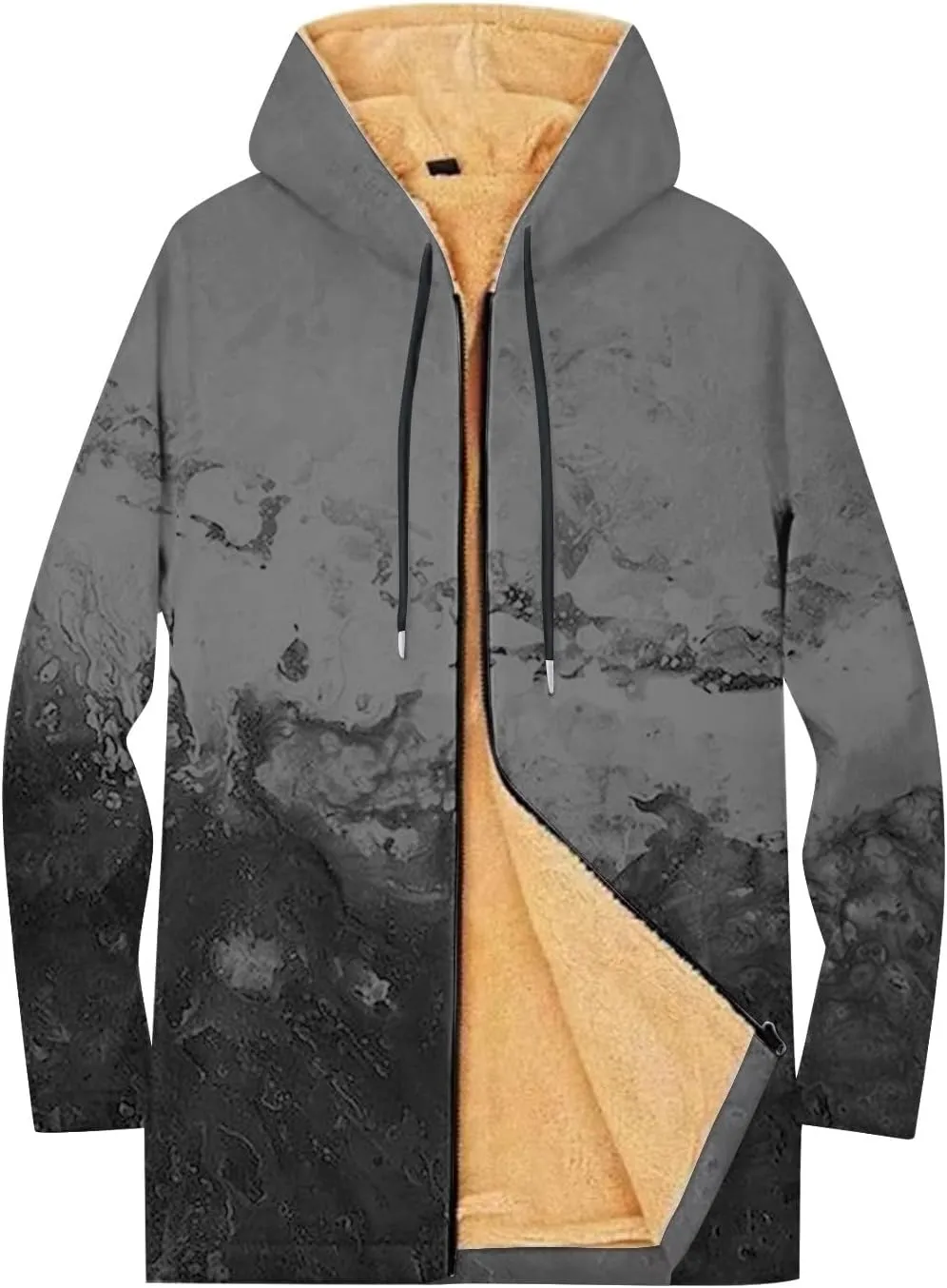 Mens Sherpa Hoodie Full-Zip Thermal Thick Sweatshirt Winter Fleece Heavyweight Hoodies
