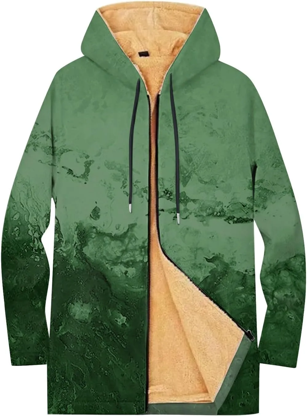 Mens Sherpa Hoodie Full-Zip Thermal Thick Sweatshirt Winter Fleece Heavyweight Hoodies