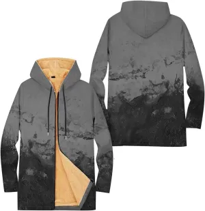Mens Sherpa Hoodie Full-Zip Thermal Thick Sweatshirt Winter Fleece Heavyweight Hoodies