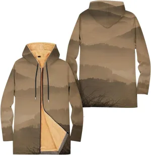 Mens Sherpa Hoodie Full-Zip Thick Heavyweight Sweatshirt Warm Winter Fleece Hooded