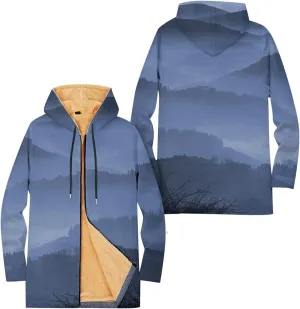 Mens Sherpa Hoodie Full-Zip Thick Heavyweight Sweatshirt Warm Winter Fleece Hooded