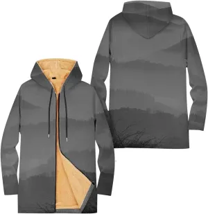 Mens Sherpa Hoodie Full-Zip Thick Heavyweight Sweatshirt Warm Winter Fleece Hooded