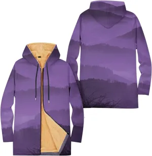 Mens Sherpa Hoodie Full-Zip Thick Heavyweight Sweatshirt Warm Winter Fleece Hooded