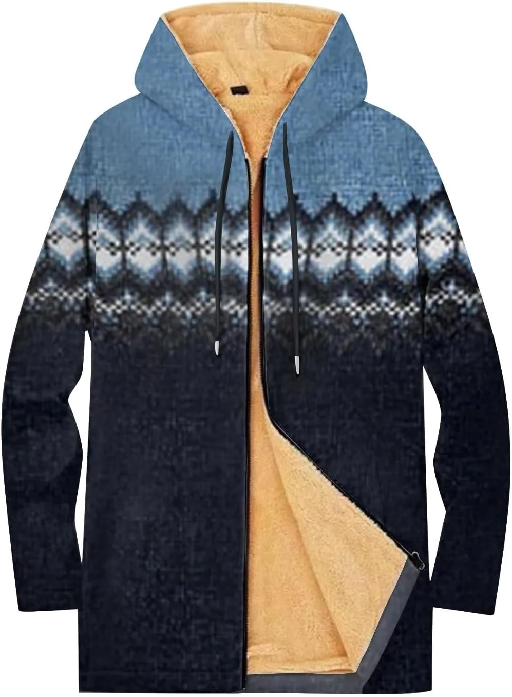 Mens Sherpa Hoodie Full-Zip Thick Warm Sweatshirt Fleece Casual Heavyweight Hooded